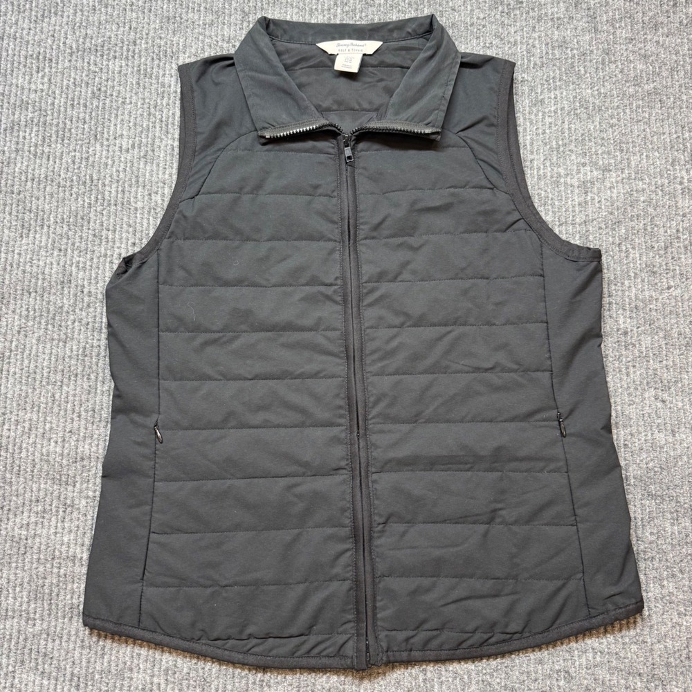 Tommy Bahama Quilted Zip Vest Womens Medium Golf Tennis Resort Athleisure